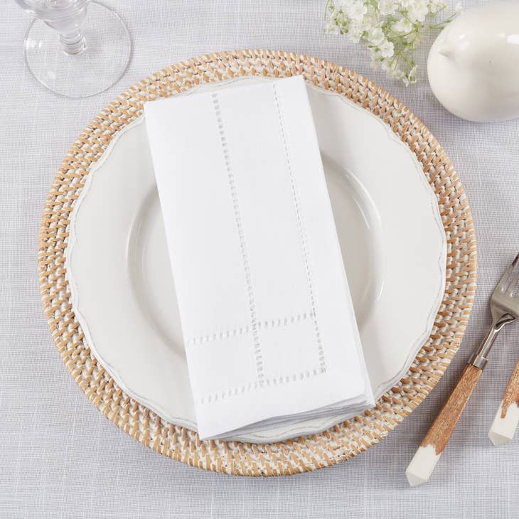 100% Polyester Double Hemstitch Napkins | 20" x 20"| Set of 2