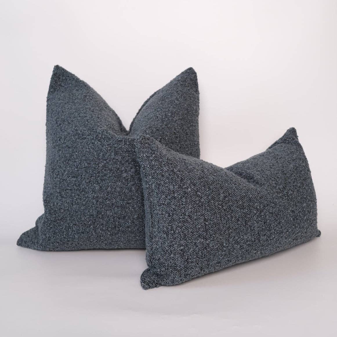 Boucle blue pillow cover