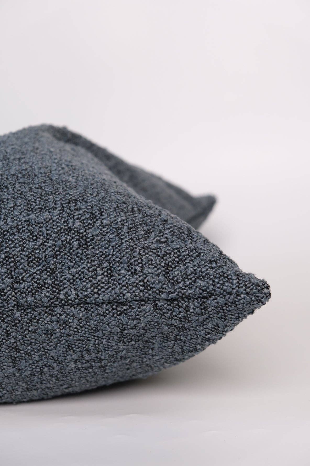 Boucle blue pillow cover