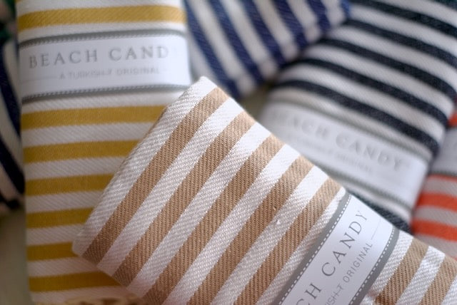 High quality brown color beach candy turkish cotton beach towel natural high absorbency