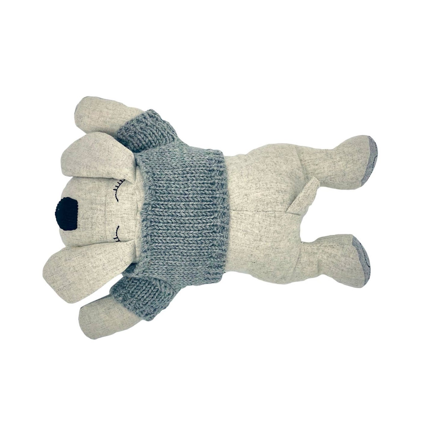 Plush Miles Dog | Gray Sweater and the little dog laughed