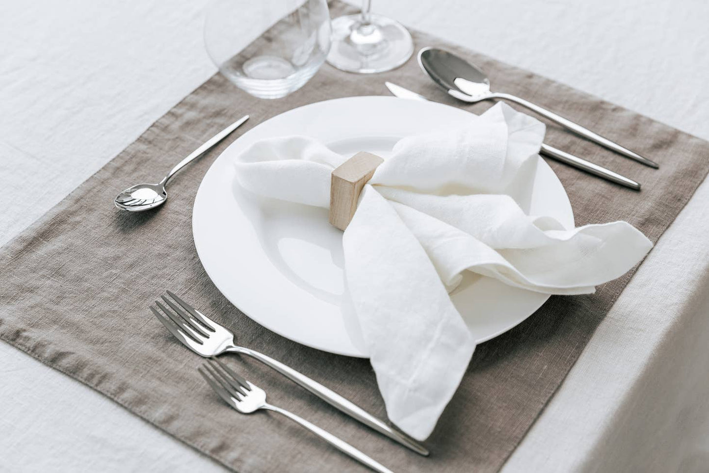 Natural double layer high quality pure european linen placemat