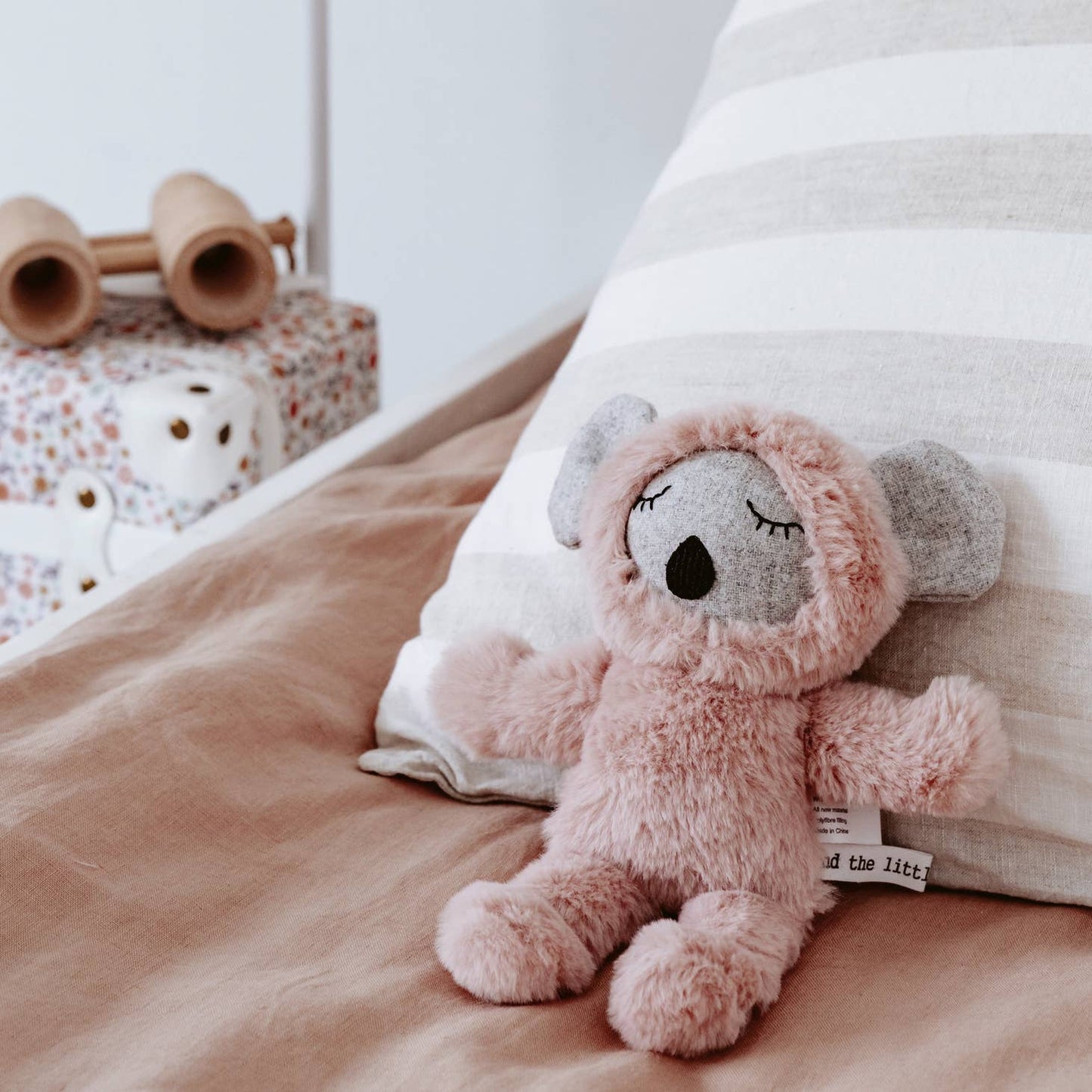 Pink Mavis Plush Koala | Blush Pink and the little dog laughed