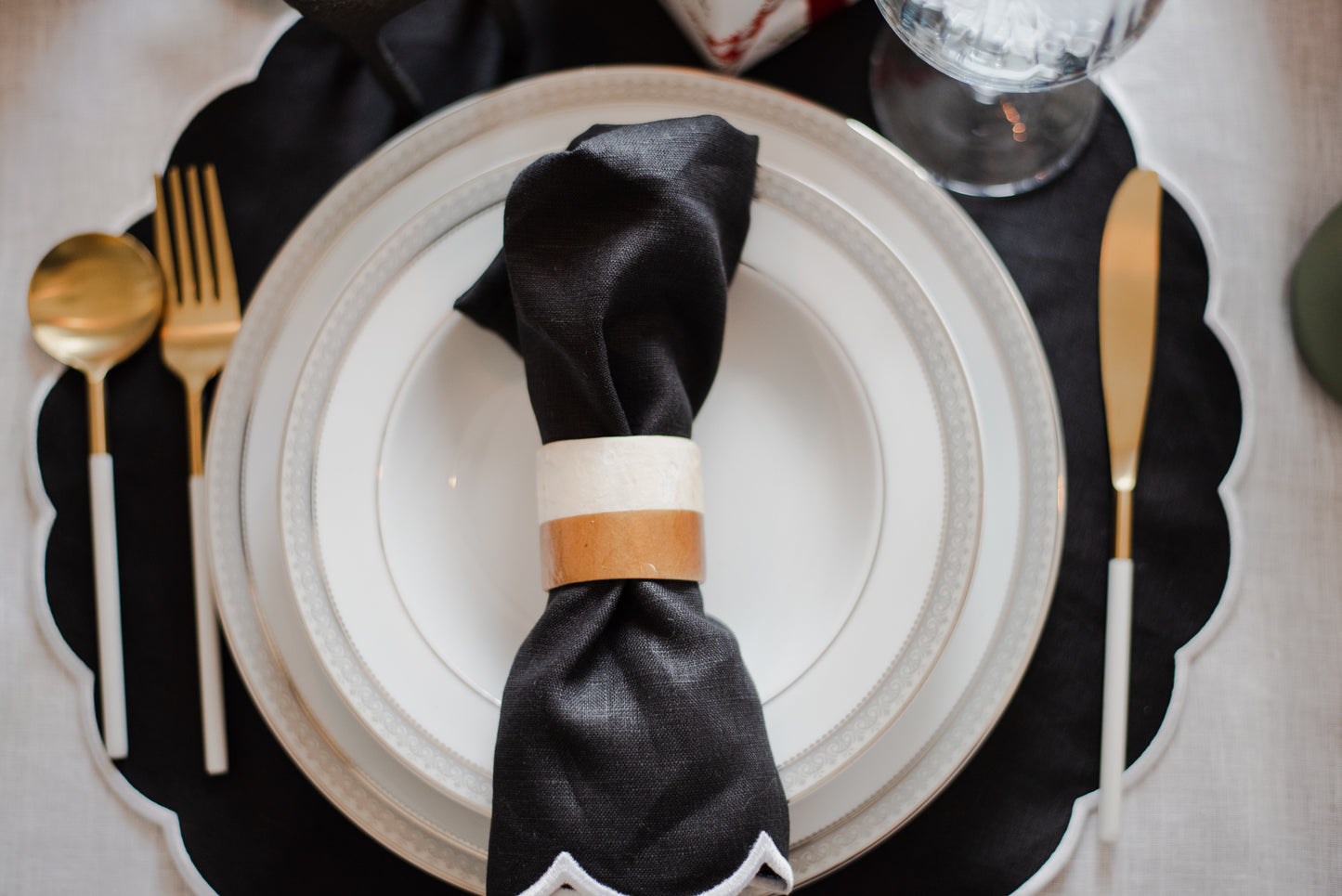 Gorgeous capiz napkin ring classic shape and color