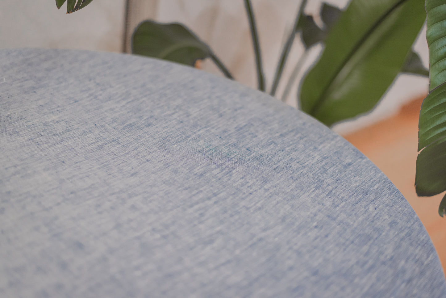 Blue color high quality pure european linen sustainable tablecloth