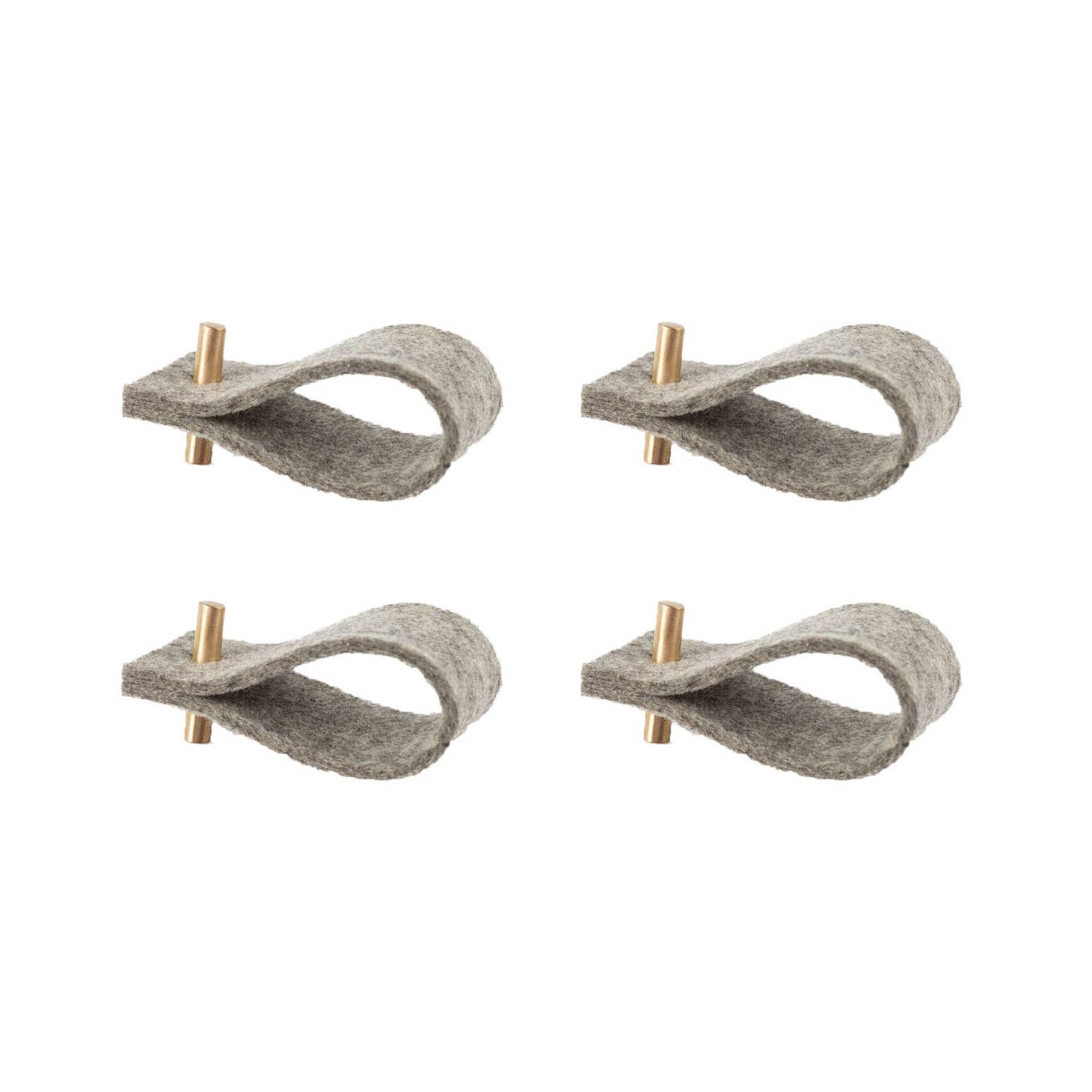 Beautiful natural felt napkin ring with metal accent 