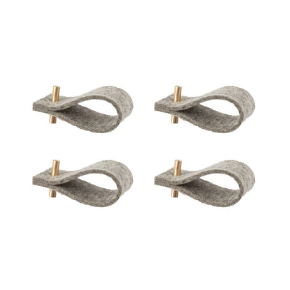 Beautiful natural felt napkin ring with metal accent 