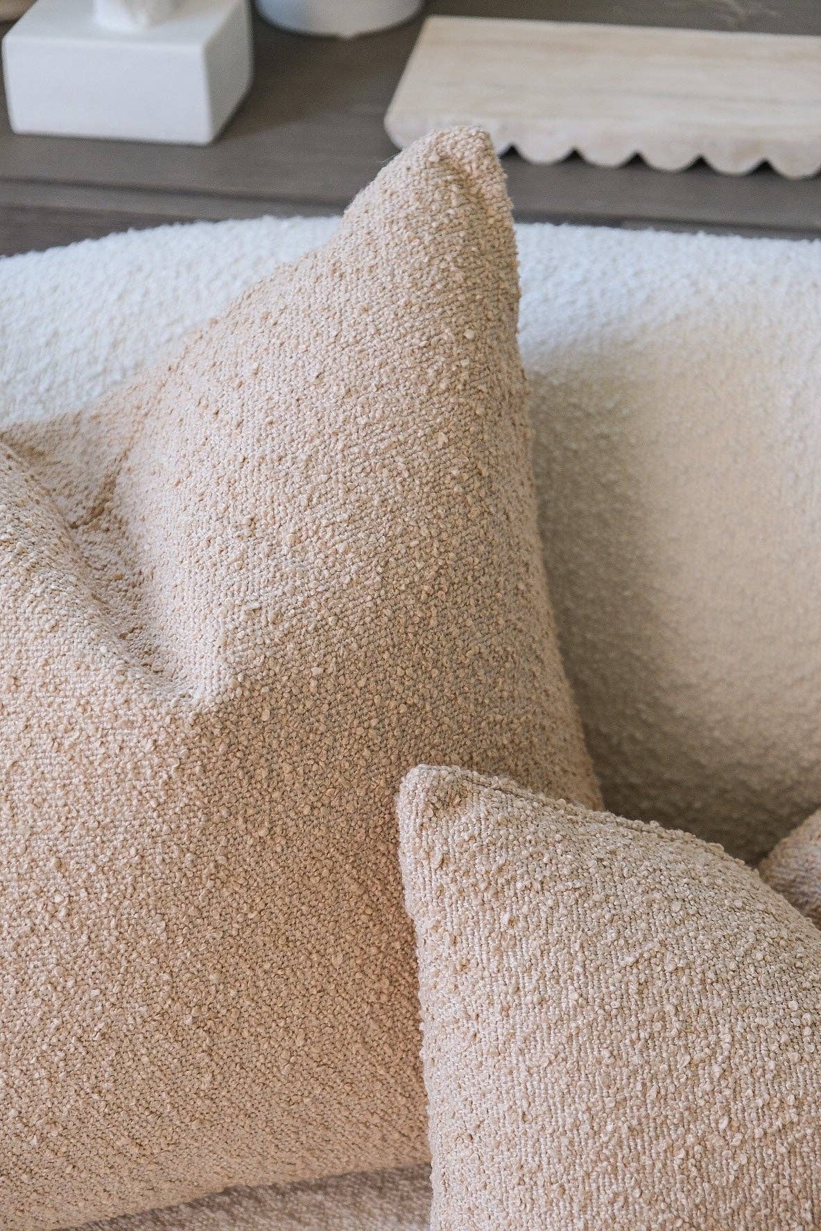 Boucle brown color pillow cover