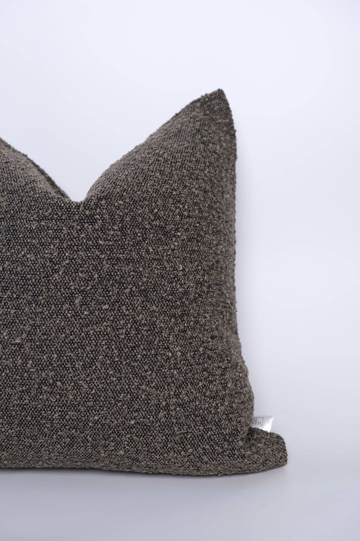 Boucle dark brown color pillow cover