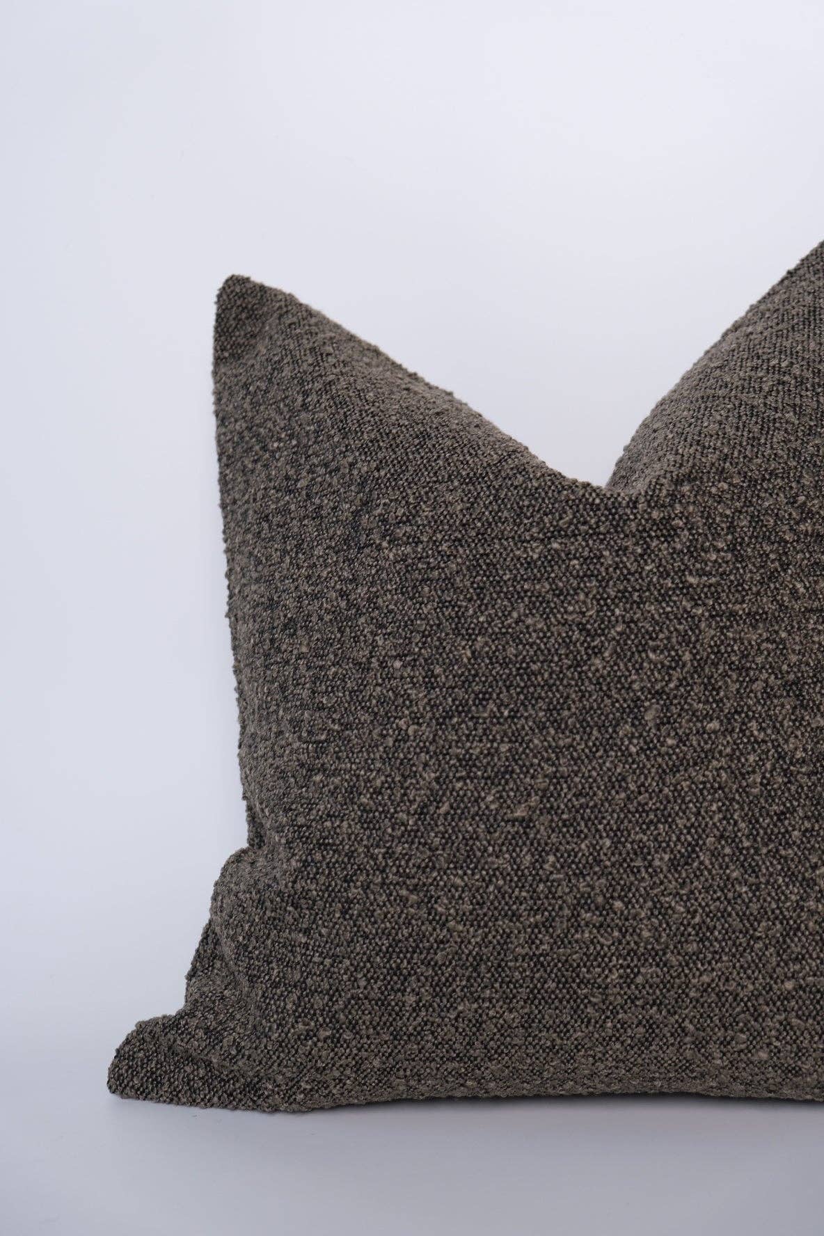 Boucle dark brown color pillow cover