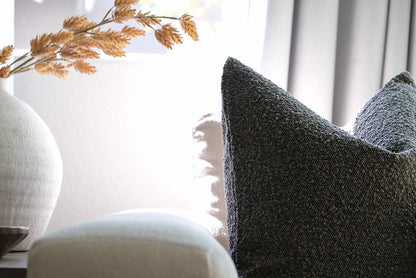 Boucle dark brown color pillow cover