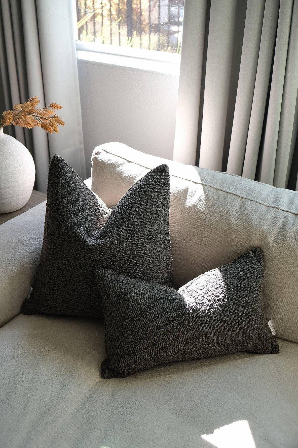 Boucle dark color pillow cover