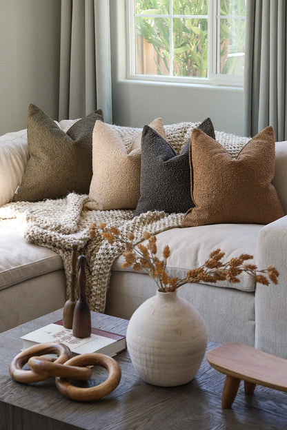 Boucle multi colors pillow covers