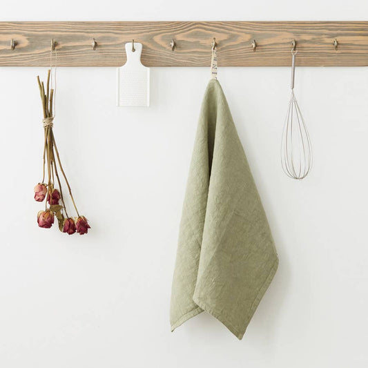 Green/sage high quality sustainable pure european flax linen kitchen towel/napkin