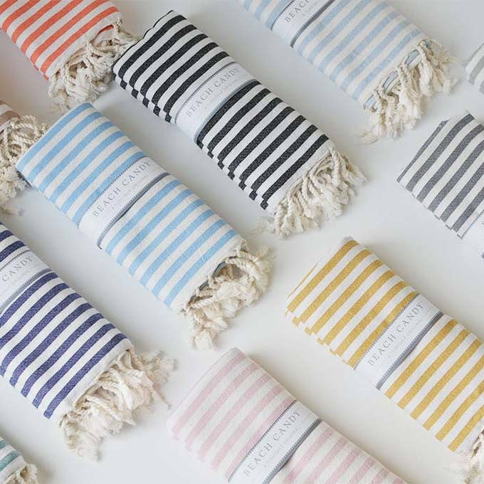 High quality multi color beach candy turkish cotton beach towel natural high absorbency