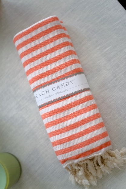 High quality orange turkish cotton beach towel natural high absorbency