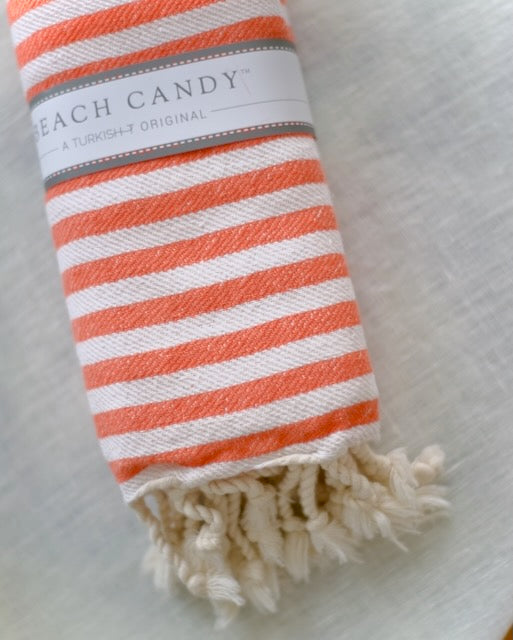 High quality orange turkish cotton beach towel natural high absorbency