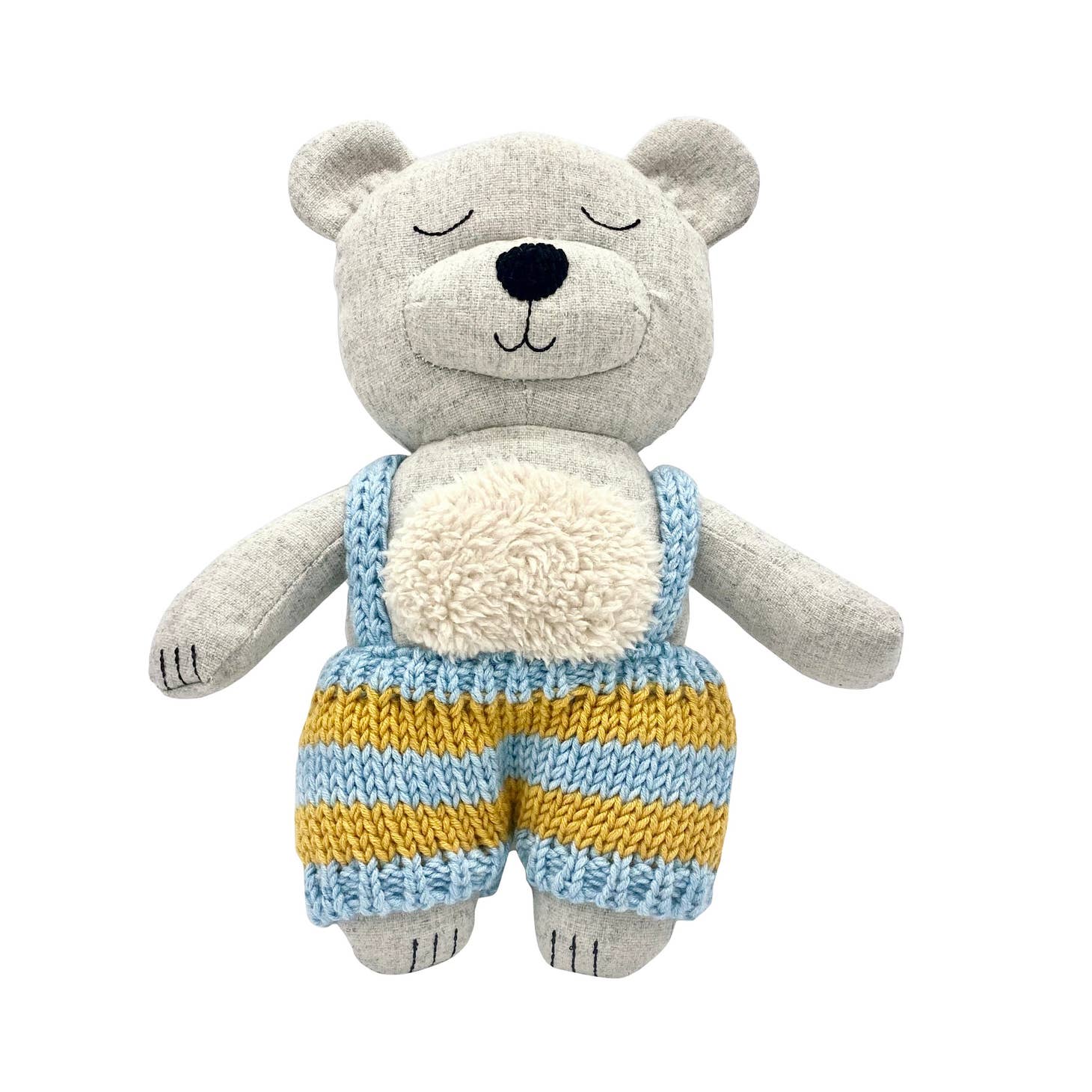 Plush Bear with knitted pants and fluffy tummy by and the little dog laughed