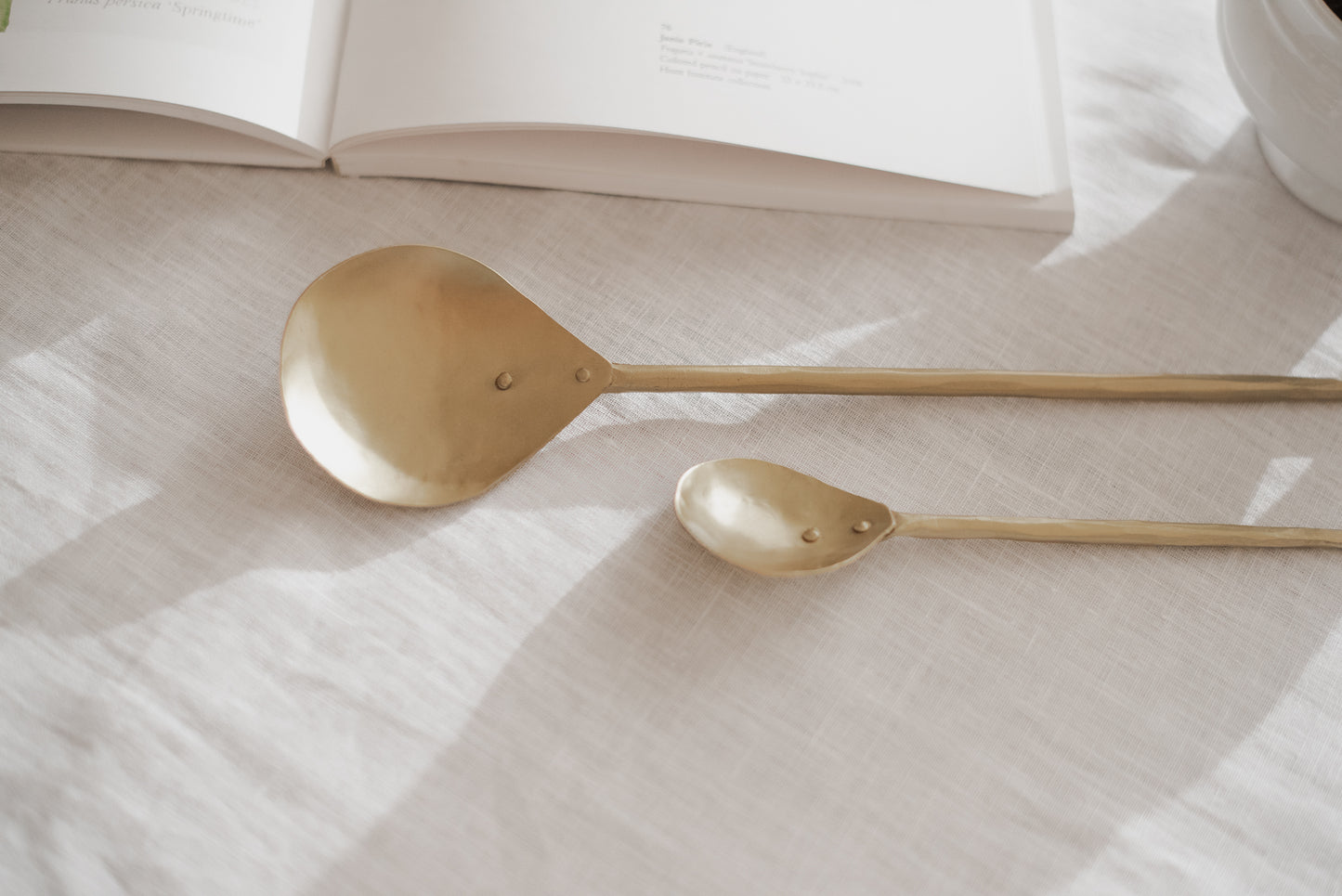 Beautiful golden serving spoons high quality