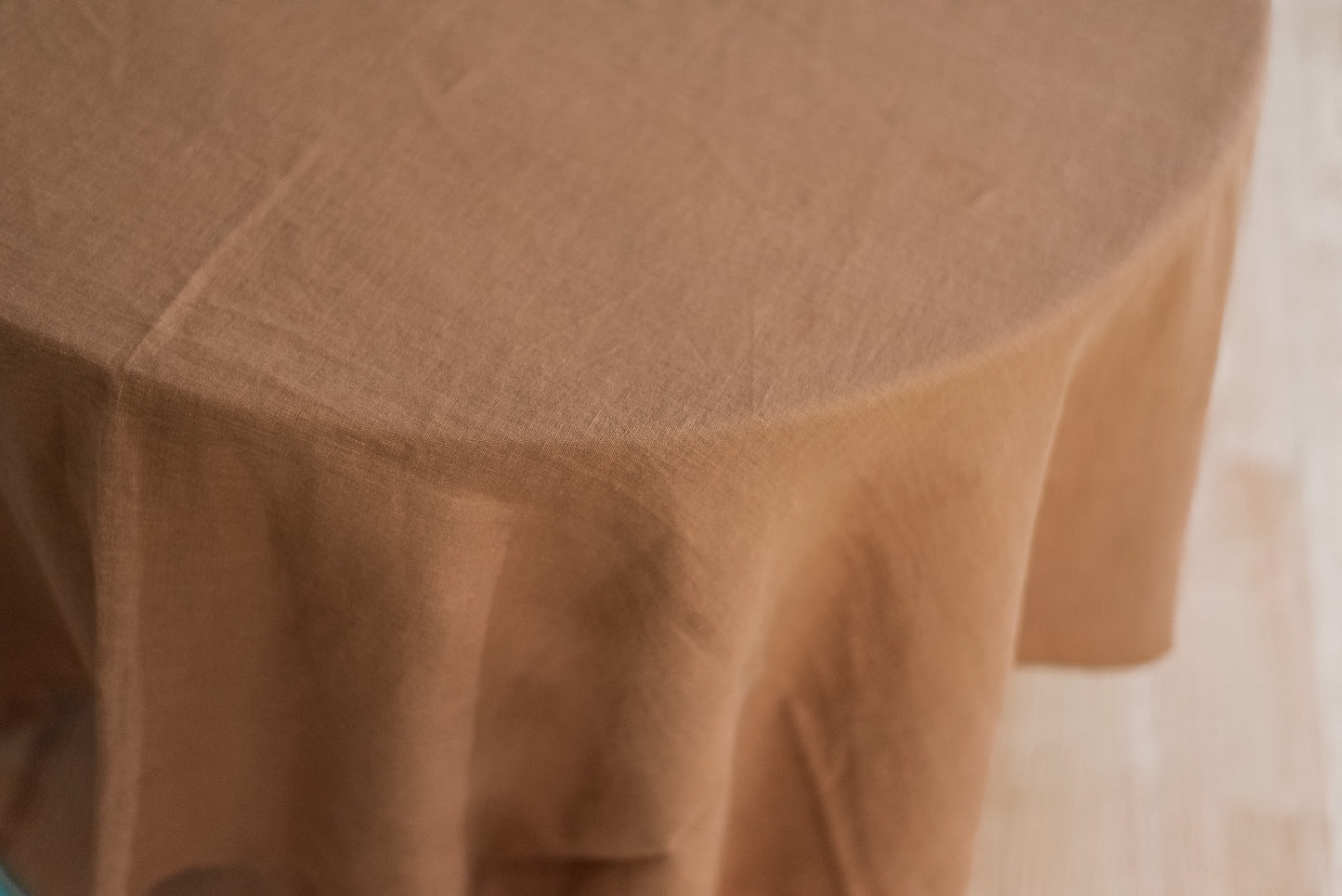 Cinnamon color high quality pure european linen sustainable tablecloth