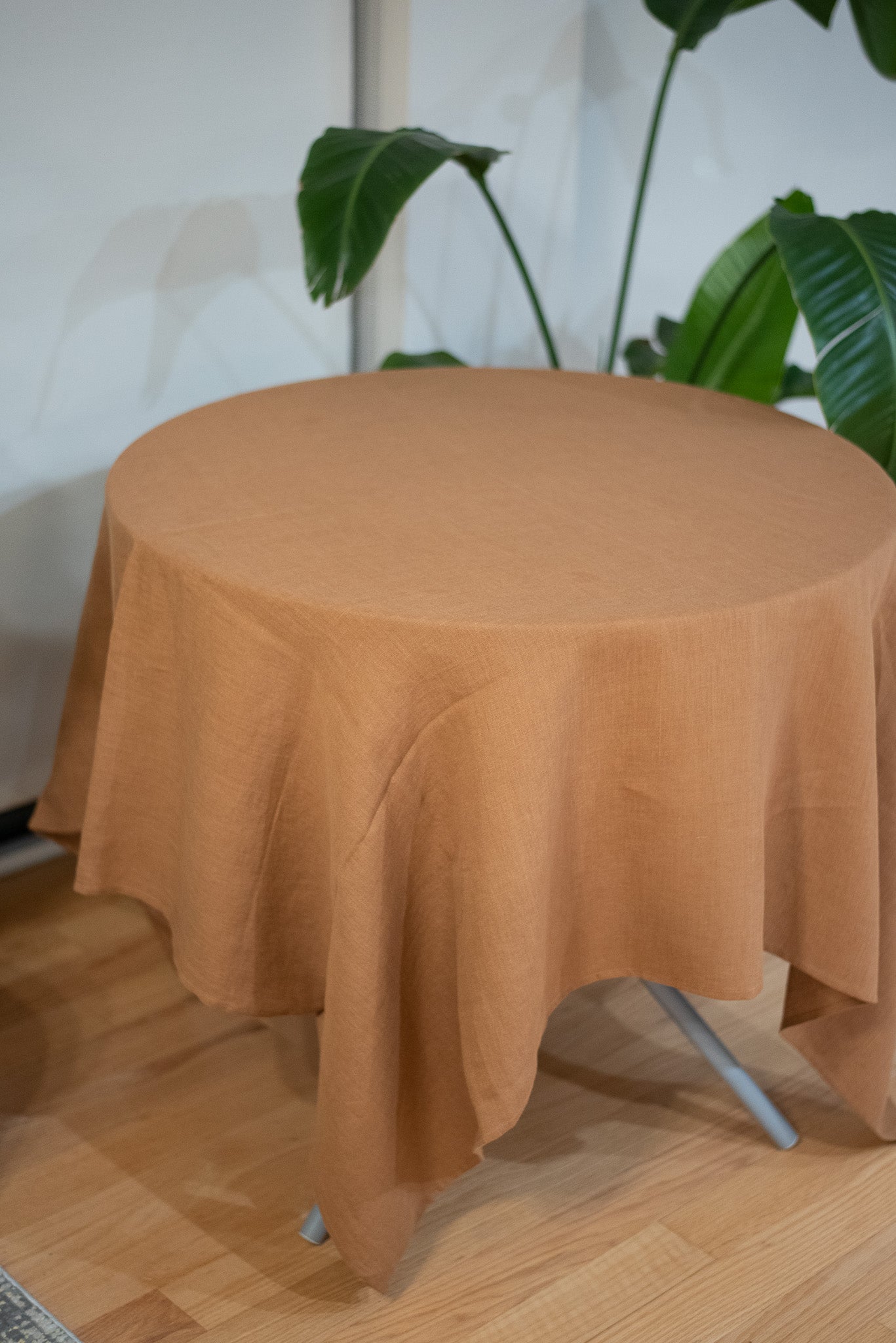 Cinnamon color high quality pure european linen sustainable tablecloth