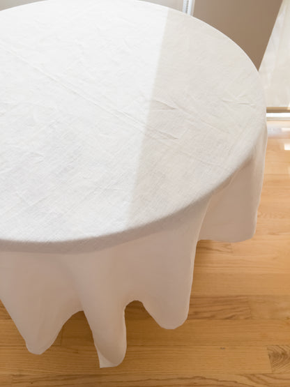 Pure European Linen Tablecloth | White | 59" x 59"