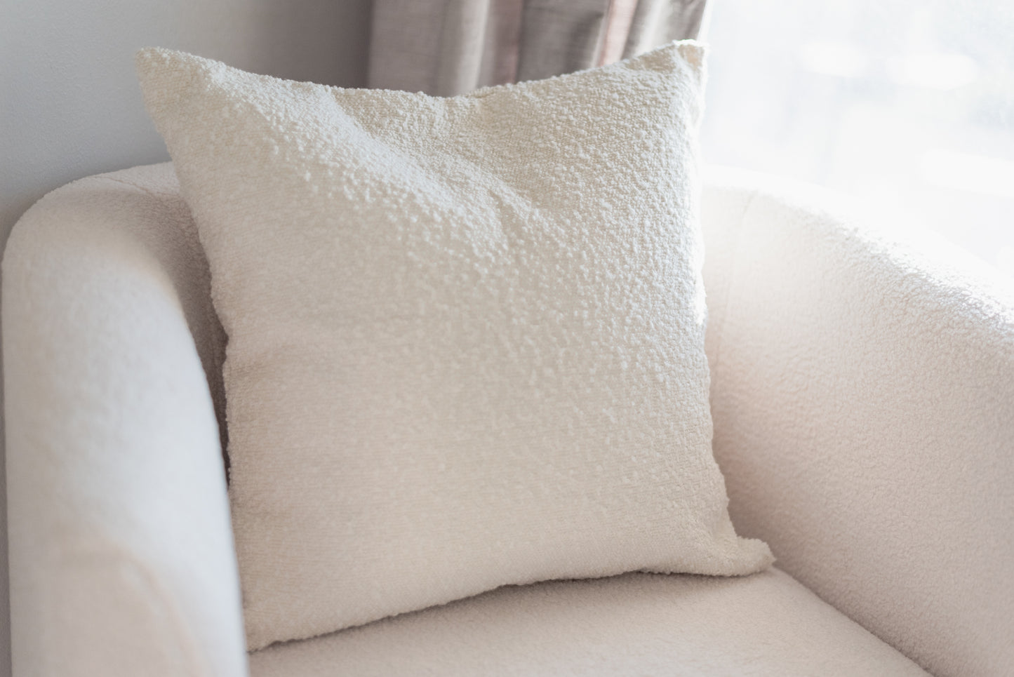 Boucle texture creamy white pillow cover amazing quality beautiful