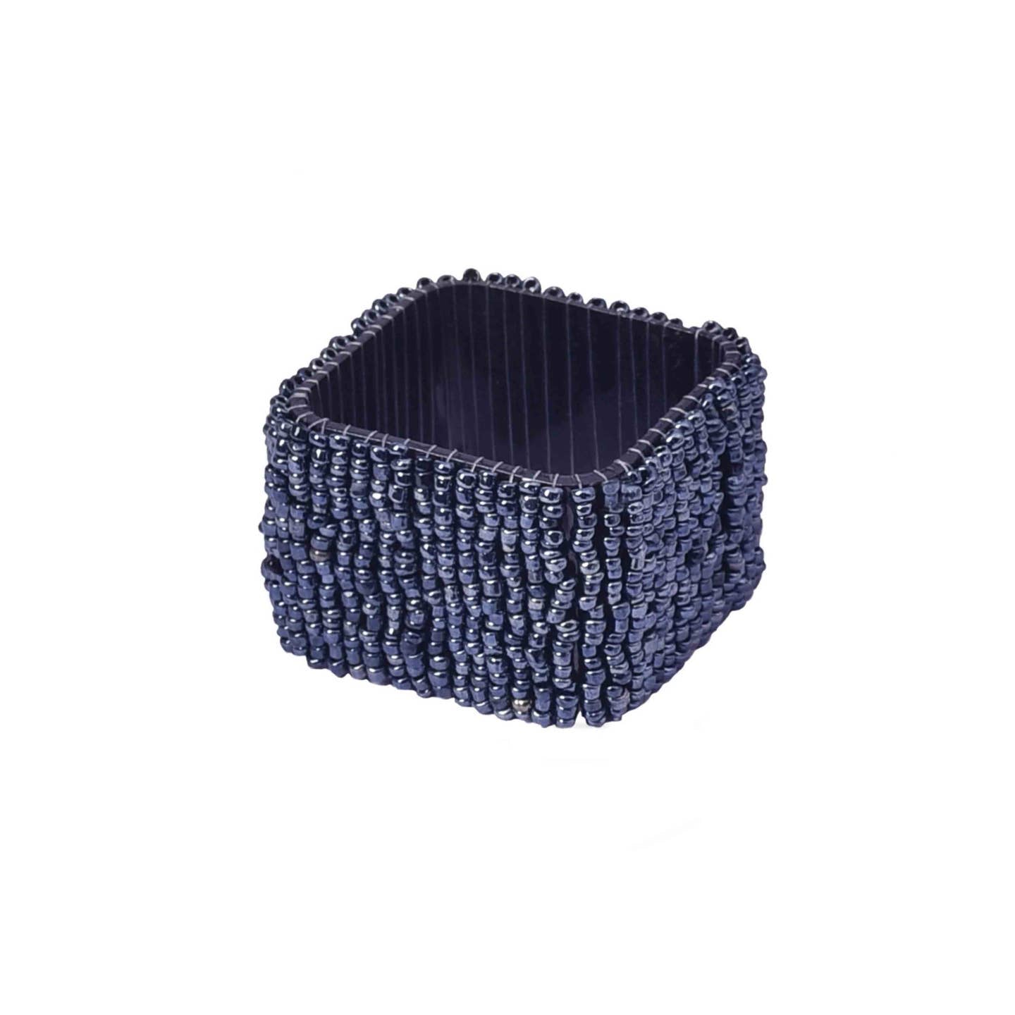 Classic Square Napkin Rings in Luster Blue | Set of 2