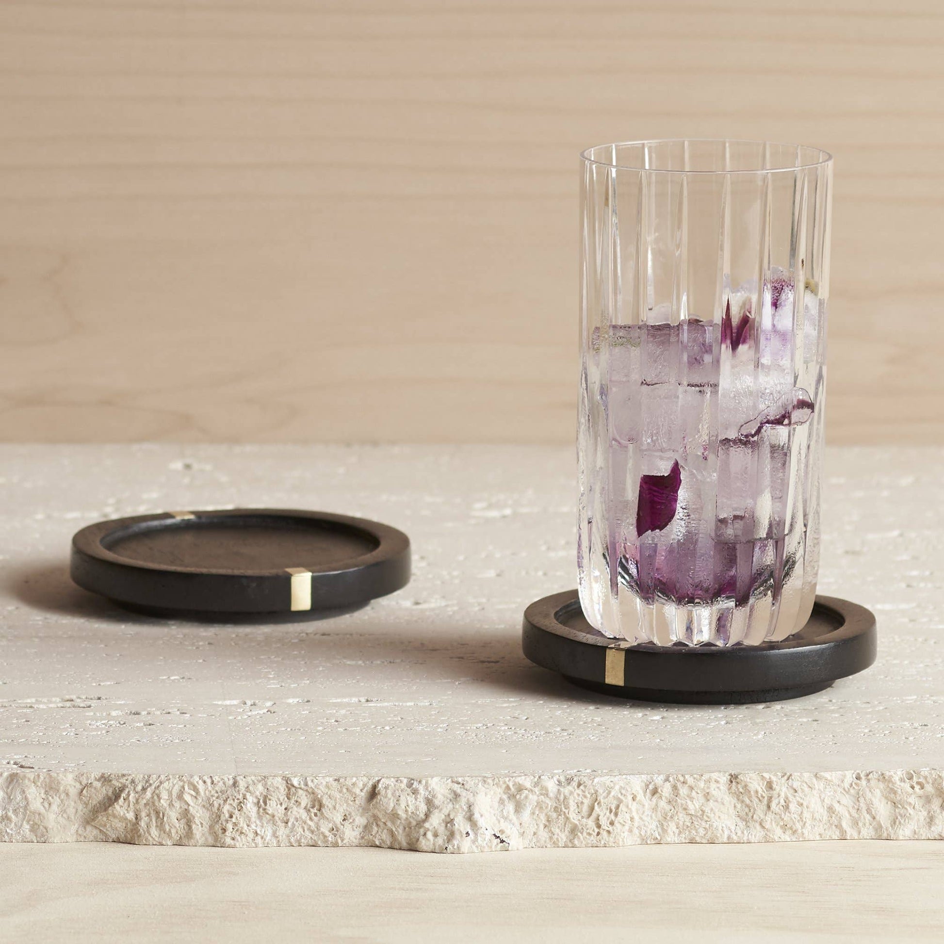 The Collective | Coasters | Wooden with gold accent | High Quality Set of 4